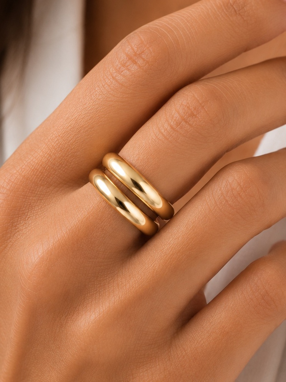 NEW - 2 for $25 Preppy Sleek & Polished Gold Stackable Ring - Size 7